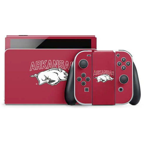 University of Arkansas-Fayetteville Razorbacks Logo Nintendo Switch OLED (2021) Skin
